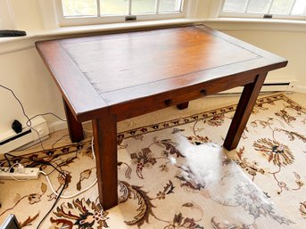 (UB-OFFICE) ANTIQUE HEAVY WOOD DESK WITH DRAWER-APPROX. 51 1/2' X 31 1/2' X 29 12'-SECOND FLOOR