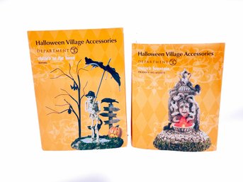 (ZZ-49) VINT.  LOT OF 2 DEPT. 56 'HALLOWEEN' -'cHILLED TO THE BONE' 'CURSED FOUNTAIN' ORIGINAL BOX