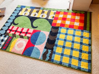 (UUU) IKEA LUSY MULTI COLOR INDOOR/OUTDOOR KIDS RUG-4' 4' X 6' 5'-THIRD FLOOR