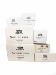 (ZZ-115) VINTAGE LOT OF 7 DEPARTMENT 56 HERITAGE NORTH POLE SERIES-'SEE BELOW FOR CONTENT-ALL BOXED