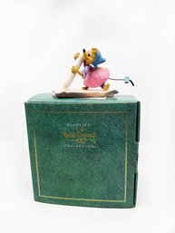 (B-28) WALT DISNEY CINDERELLA CHALK MOUSE - 'NO TIME FOR DILLY DALLY' FIGURINE IN ORIG. BOX- 5'