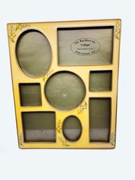 (A-73) VINTAGE 'THE BUCKLERS' MULTI SIZED COLLAGE PICTURE FRAME -YELLOW ENAMEL, 5TH AVE NYC - HAND CRAFTED