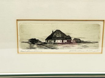 (A-17) MAARTEN LANGBROEK (1918-1985) FRAMED ETCHING DEPICTING AMSTERDAM COUNTRYSIDE , TEXEL- 16' BY 11'