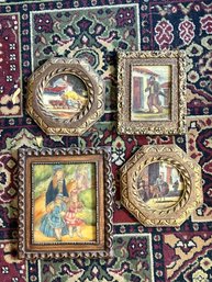 (A-33) LOT OF FOUR VINTAGE 'ARTINI' ENGRAVINGS - 9'-11' - GOLD FRAMES, ASSORTED IMAGES