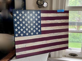 (UP) AMERICAN FLAG WALL ART - WOOD - 24' BY 18'