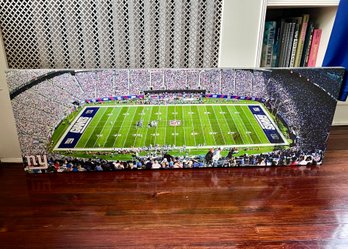 (UP) NY GIANTS FOOTBALL PACKED STADIUM GAME DAY WALL ART - 48' BY 16'