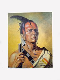 (A-119) DAVID WRIGHT (1942-) 'CHEROKEE' INDIAN HAND SIGNED GICLEE 46/125  On CANVAS-AMERICAN WEST ART- 8' X 10