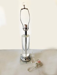 (A-66) AMAZING SOLID GLASS MID CENTURY MODERN TABLE LAMP - 30' TALL 7' BASE