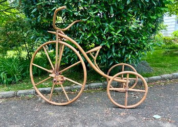 (GA-58) LIFE SIZE BENT WOOD DECORATIVE BICYCLE, GARDEN DECOR - 70' BY 45'