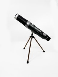 (C-11) PREOWNED MONOLUX TELESCOPE 8X-25MM ZOOM ON RUSTED TRIPOD-JAPAN