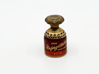 (j-11) VINTAGE BOTTLE OF 'AVONS' UNFORGETTABLE PERFUME-.5 OUNCE SIZE-LOOKS ALMOST FILLED