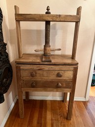 (HALL) ANTIQUE WOOD FLOWER PRESS  - 51' BY 26' BY 14'