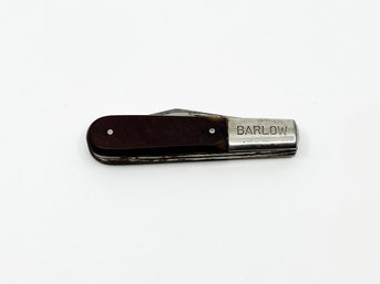 (J-21) VINTAGE 'BARLOW' WOOD HANDLE 2 BLADE POCKET KNIFE