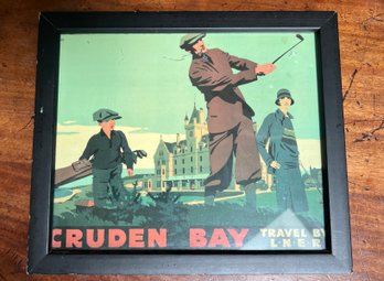 (C-89) CRUDEN BAY GOLF SMALL WALL ART 'TRAVEL BY L.N.E.R.'-10' BY 9'