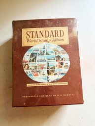 (U212) VINTAGE STANDARD WORLD STAMP ALBUM PARTIALLY FILLED