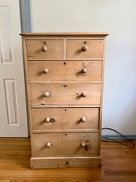 (BD-3) ANTIQUE HAND CRAFTED PINE SIX LINGERIE CHEST DRESSER, CHEST OF DRAWERS - 50' BY 27 W' BY 20' D