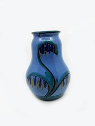 (A-21) HAND PAINTED VASE-SWEDEN-BLUE TONES-APPROX. 7' X 5'