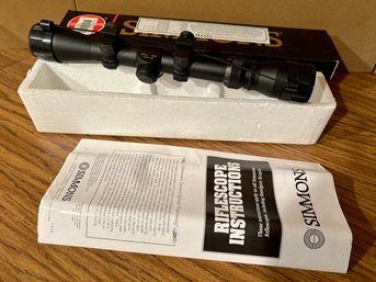 (B1-31) SIMMONS 22 MAG RIFLESCOPE MODEL 1039, 3-9X32, 22 MAG WITH RINGS - WITH BOX & PAPERWORK