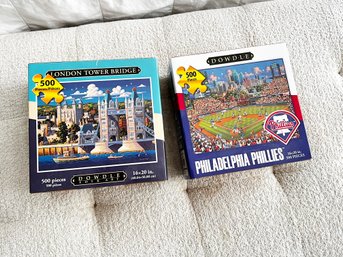 (PUZZLE-2) PAIR OF 2 UNOPENED PUZZLES-LONDON TOWER BRIDGE & PHILADELPHIA PHILLIES-CAN BE SHIPPED