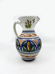 (A-53) VINTAGE HAND PAINTED SANGRIA/WATER PITCHER-TOLEDO SPAIN-ISAAC-CHIP-APPROX. 9 1/2' X 6'