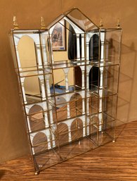 (B1-66) FRANKLIN MINT - NEW IN BOX GLASS & BRASS DISPLAY CASE - CURIO CABINET - 14' BY 21' BY 4'