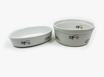 (A-64) LOT OF 2 OVEN, MICROWAVEABLE DISHES-'CORDON BLEU' BIA