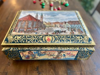 (B-100) VINTAGE 1992 OTTO SCHMIDT GERMAN BISCUIT TIN - OVERSIZED - 12' BY 17'