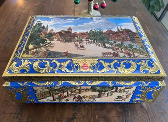 (B-100) VINTAGE 1990 OTTO SCHMIDT GERMAN BISCUIT TIN - OVERSIZED - 12' BY 17'