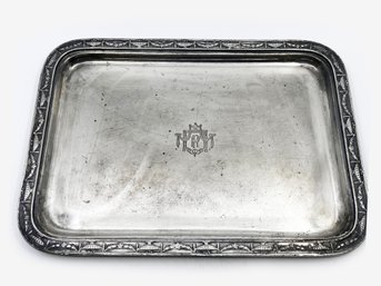 (A-17) FAB ANTIQUE 'HOTEL PENNSYLVANIA NYC' REED & BARTON SILVER SOLDERED SERVING TRAY - 9' BY 12'