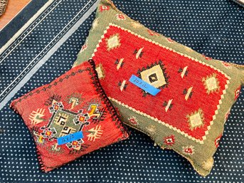 (DEN-2) PAIR OF SOUTHWESTERN STYLE PILLOWS-APPROX. 12' X 10' & 20' X 12'