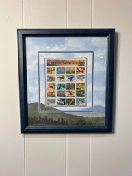 (B-64) CLASSIC AMERICAN AIRCRAFT AMERICAN STAMP COLLECTORS FRAMED PRINT - 15' BY 17'