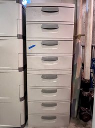 (BASE) EIGHT DRAWER PLASTIC STORAGE TOWER - 70' BY 26'