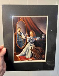 (B-61) VINTAGE 1989 FANTASY ART PRINT BY LUCY SYNK 'HEART'S MAGIC' 22/175 -11' BY 14'