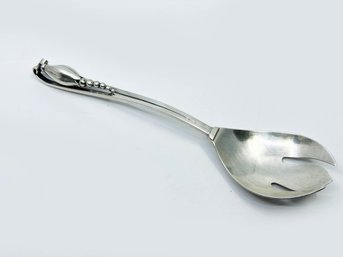 (J-46) STERLING SILVER LARGE SALAD SPOON-DEMATTEO -HAND MADE-72 DWT