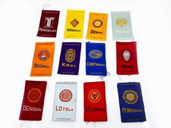 (A-57) ANTIQUE COLLECTION OF 12 EARLY 1900 COLLEGE EGYPTIENNE LUXURY AMERICAN TOBACCO SILKS -DENVER, LOYOLA