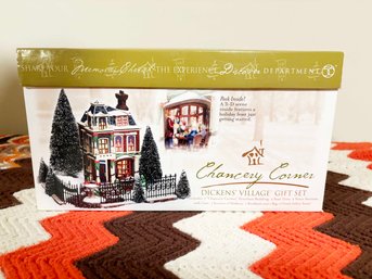 (Z-4) VINTAGE DEPT. 56 'CHANCERY CORNER' DICKENS VILLAGE GIFT SET-IN ORIGINAL BOX