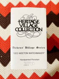 (Z-42) VINT.1988 DEPT. 56 ' DICKENS VILLAGE SERIES-'GEO WEETON WATCHMAKER'-ORIG. BOX-HAND PAINTED PORCELAIN