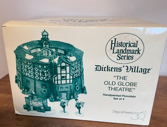 (ZZ-74) VINTAGE DEPT. 56 DICKENS' VILLAGE 'THE OLD GLOBE THEATER' WITH BOX. - NEW OLD STOCK