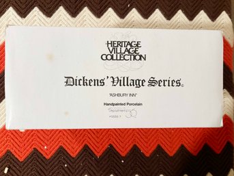 (Z-45)  VINT. 1991 DEPT. 56  ' DICKENS VILLAGE SERIES-'ASHBURY INN'-ORIG. BOX-HAND PAINTED PORCELAIN