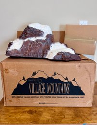 (ZZ-131) VINTAGE DEPT. 56 'VILLAGE MOUNTAINS' NEW IN BOX, TWO SNOW CAPPED MOUNTAINS