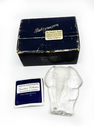 (A-81) VINTAGE 'MATS JONASSON' LEAD CRYSTAL ELEPHANT PAPERWEIGHT-SWEDEN-sIGNATURE COLLECTION