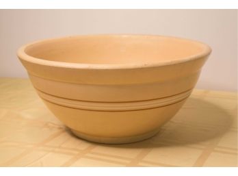 D-15- HUGE ANTIQUE YELLOW-WARE CERAMIC DOUGH BOWL- MARKED ON BOTTOM '700H'