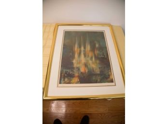 B-13- SIGNED LEONARDO  NEIRMAN NUMBERED LITHO - 32' BY 27' FRAMED