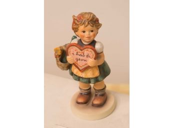 A-24 GOEBEL/HUMMEL FIGURINE WITH BOX- GIRL WITH VALENTINE HEART