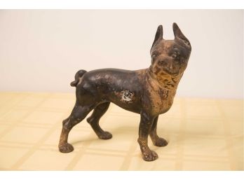 B-11 -ANTIQUE CAST IRON BOXER DOG DOORSTOP -LIKELY HUBLEY