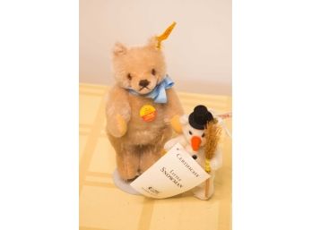 A-15 LOT OF 2 STEIFF TEDDY BEAR AND SNOW MAN