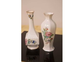 D-2- PAIR OF AYNSLEY BUD VASES-8' TALL EACH