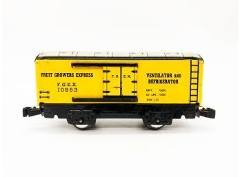 (47) VINTAGE MARX TIN TRAIN-O SCALE-FRUIT GROWERS EXPRESS-#10963