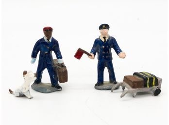 (32) VINTAGE MARX PREWAR METAL TRAIN FIGURINES LOT OF 4