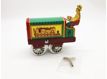 (69) TIN REPRO-AARONS TIN TOYS-TRAIN/TRACTOR-IN BOX